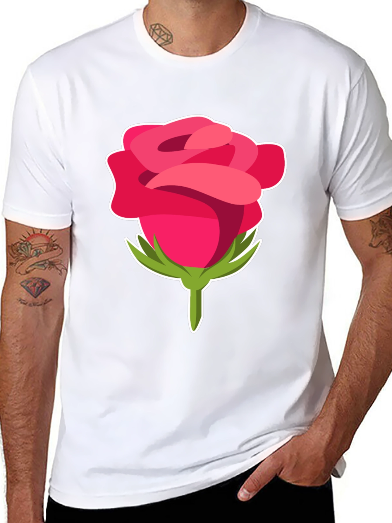 Black Rose Graphic Black T-Shirt view 8
