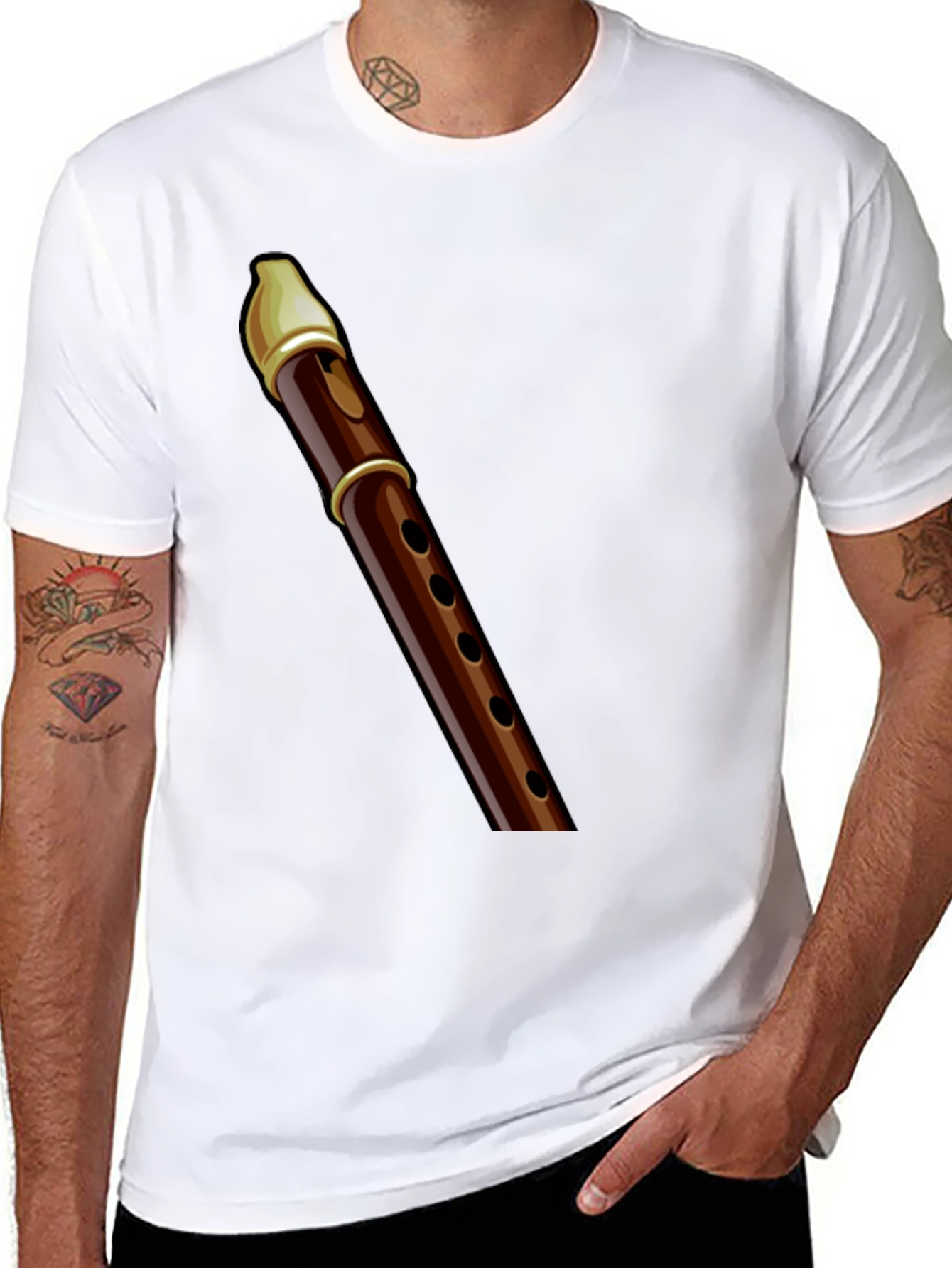Black Flute Graphic Tee - Musician's Apparel view 8