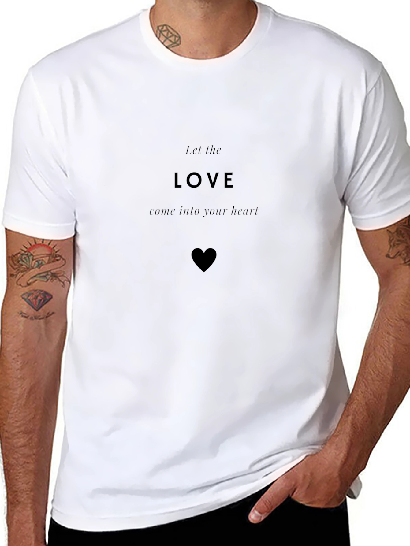 Black Love T-Shirt - Let the Love Into Your Heart view 8