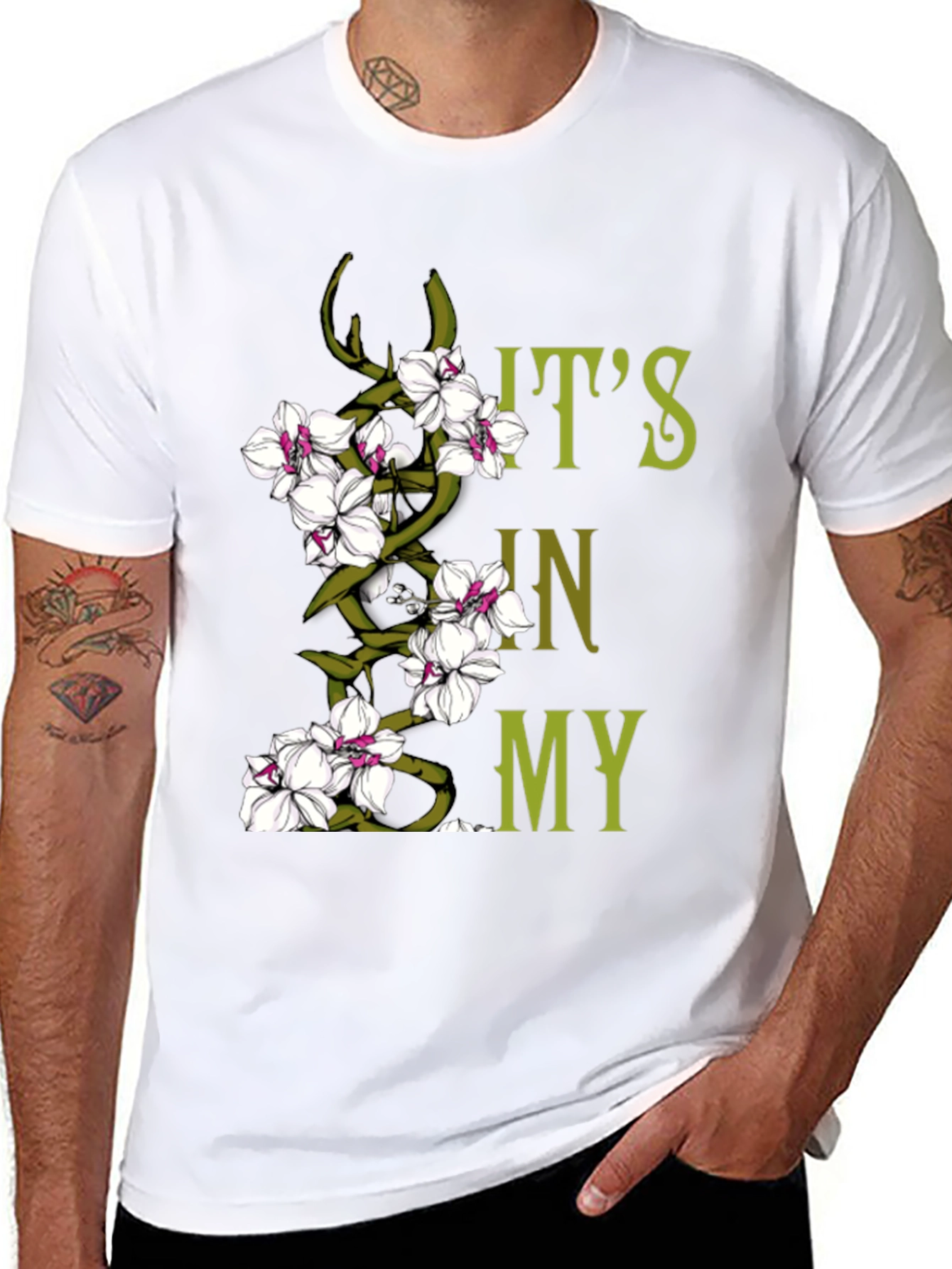 Black Floral Orchid T-Shirt - It's In My Nature Graphic Tee view 8