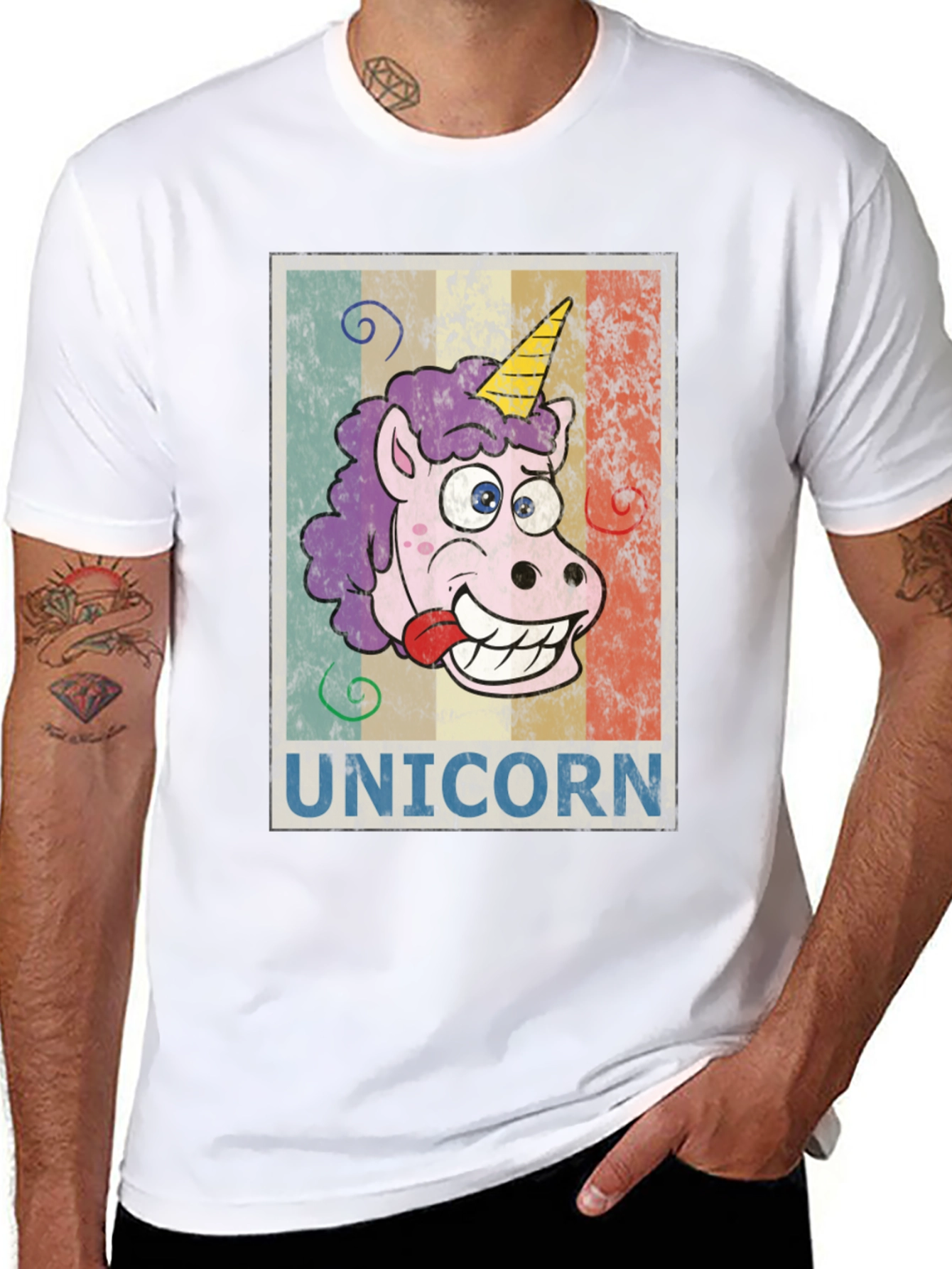 Black Funny Unicorn Graphic Tee - Unisex view 8