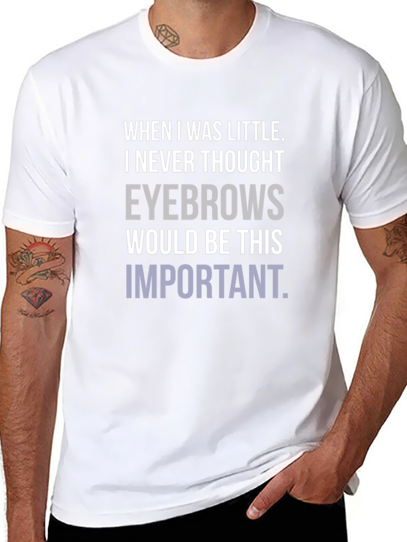 Black Eyebrows T-Shirt Funny Slogan Graphic Tee view 8