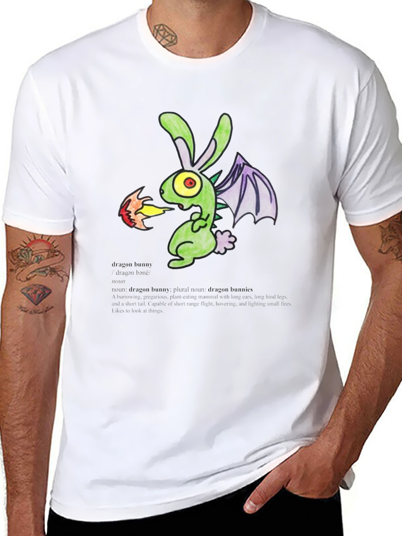Black Dragon Bunny Graphic T-Shirt view 8