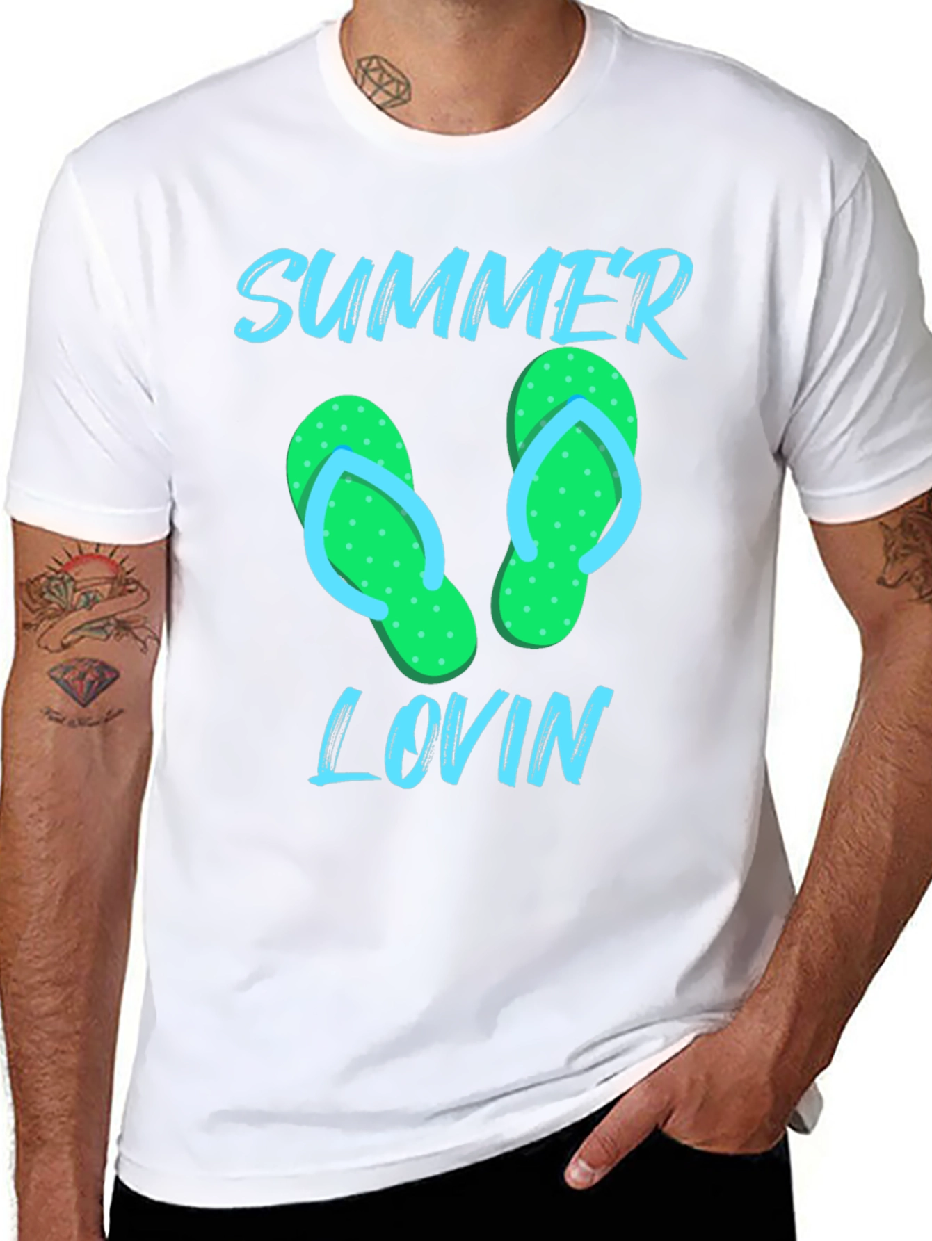 Black Summer Lovin' Flip Flop Graphic Tee view 8