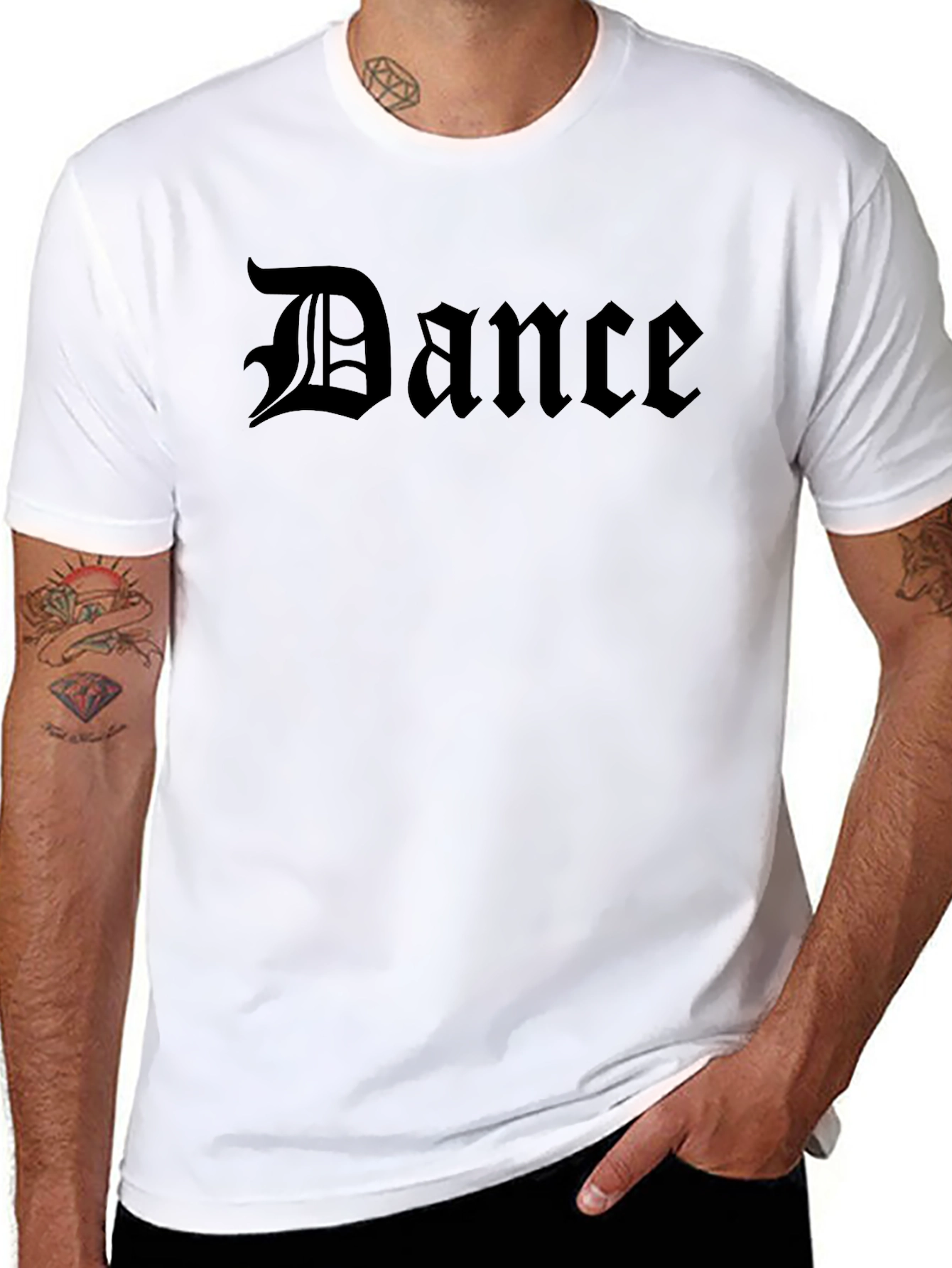 Black Dance Gothic Font Black T-Shirt view 8