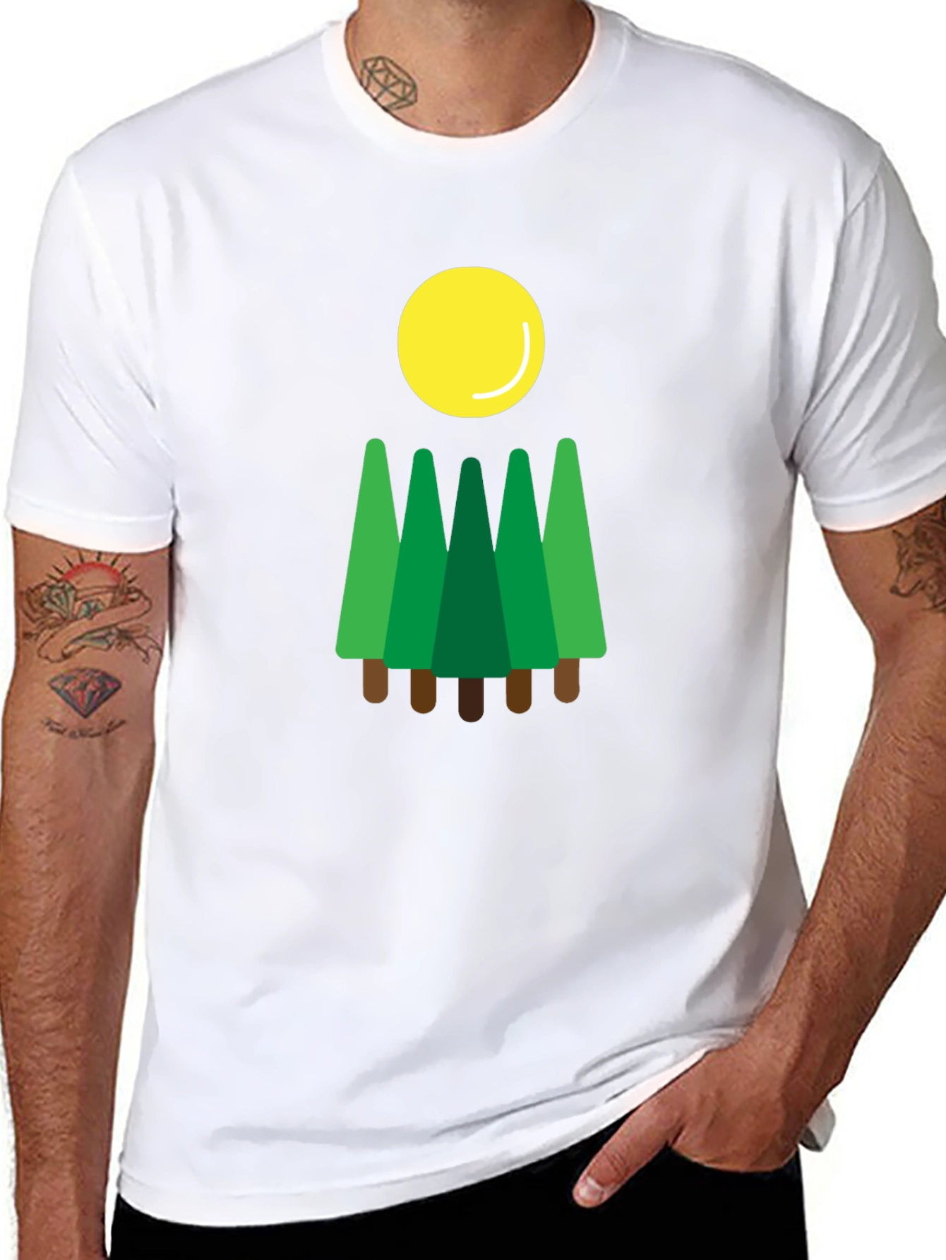 Black Forest Sun T-Shirt, Nature Graphic Tee view 8
