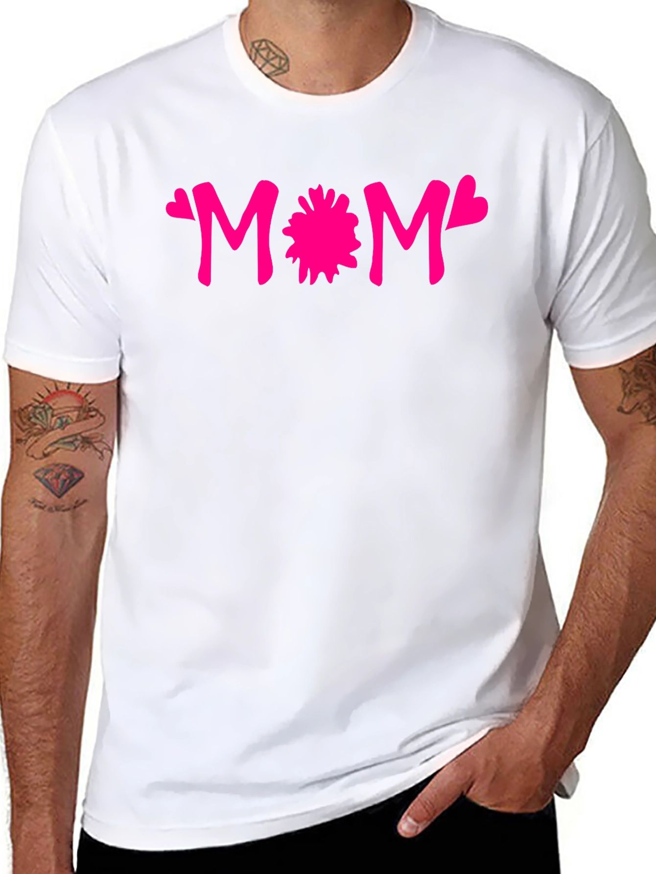 Black Mom Heart Graphic Tee - Black Unisex T-Shirt view 8