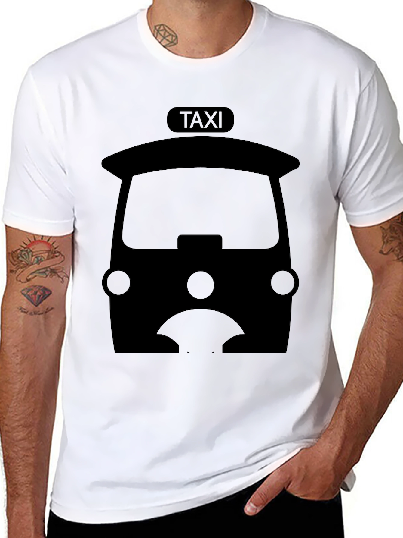 Black Taxi Graphic Tee - Unisex Black T-Shirt view 8