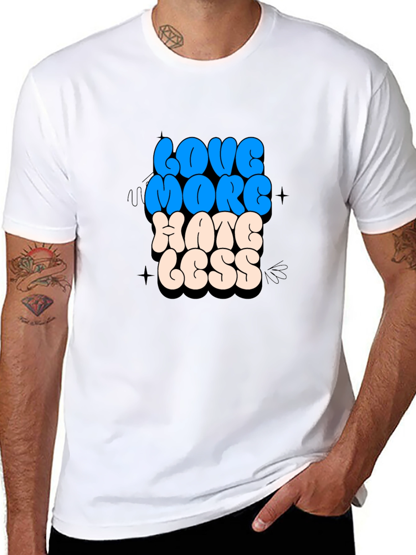Black Love More Hate Less Graphic Tee view 8