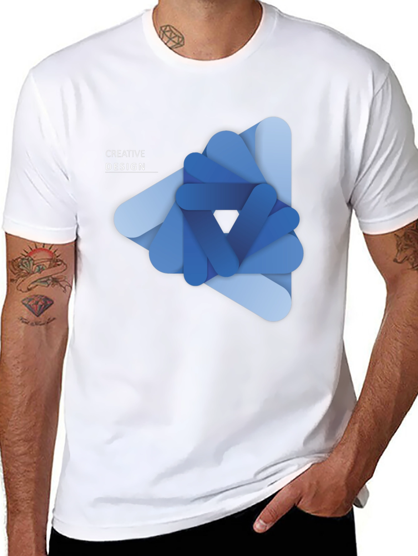 Black Creative Design Black T-Shirt view 8