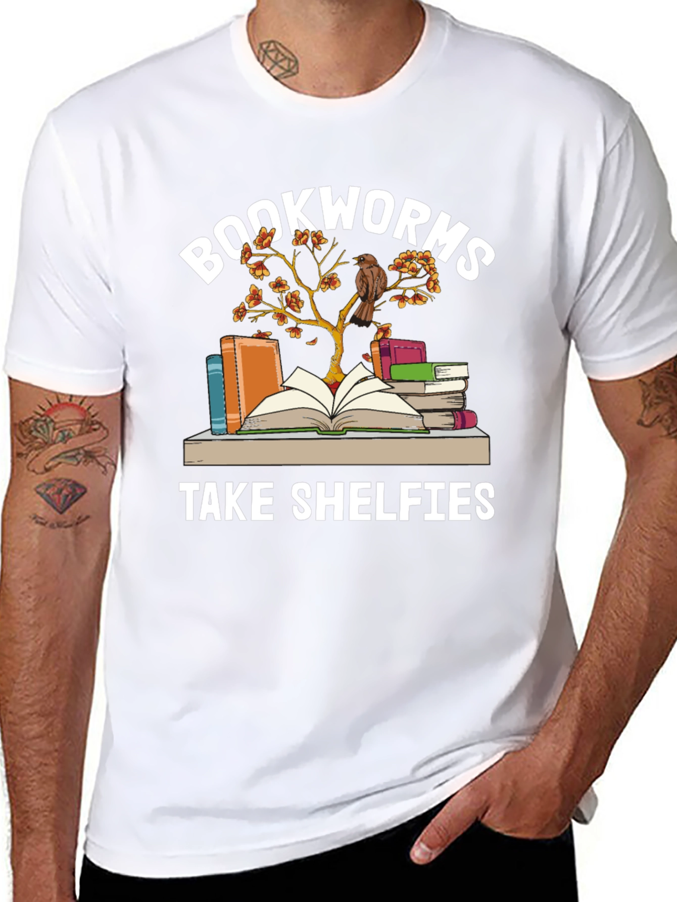 Black Bookworms Take Shelfies Graphic T-Shirt view 8