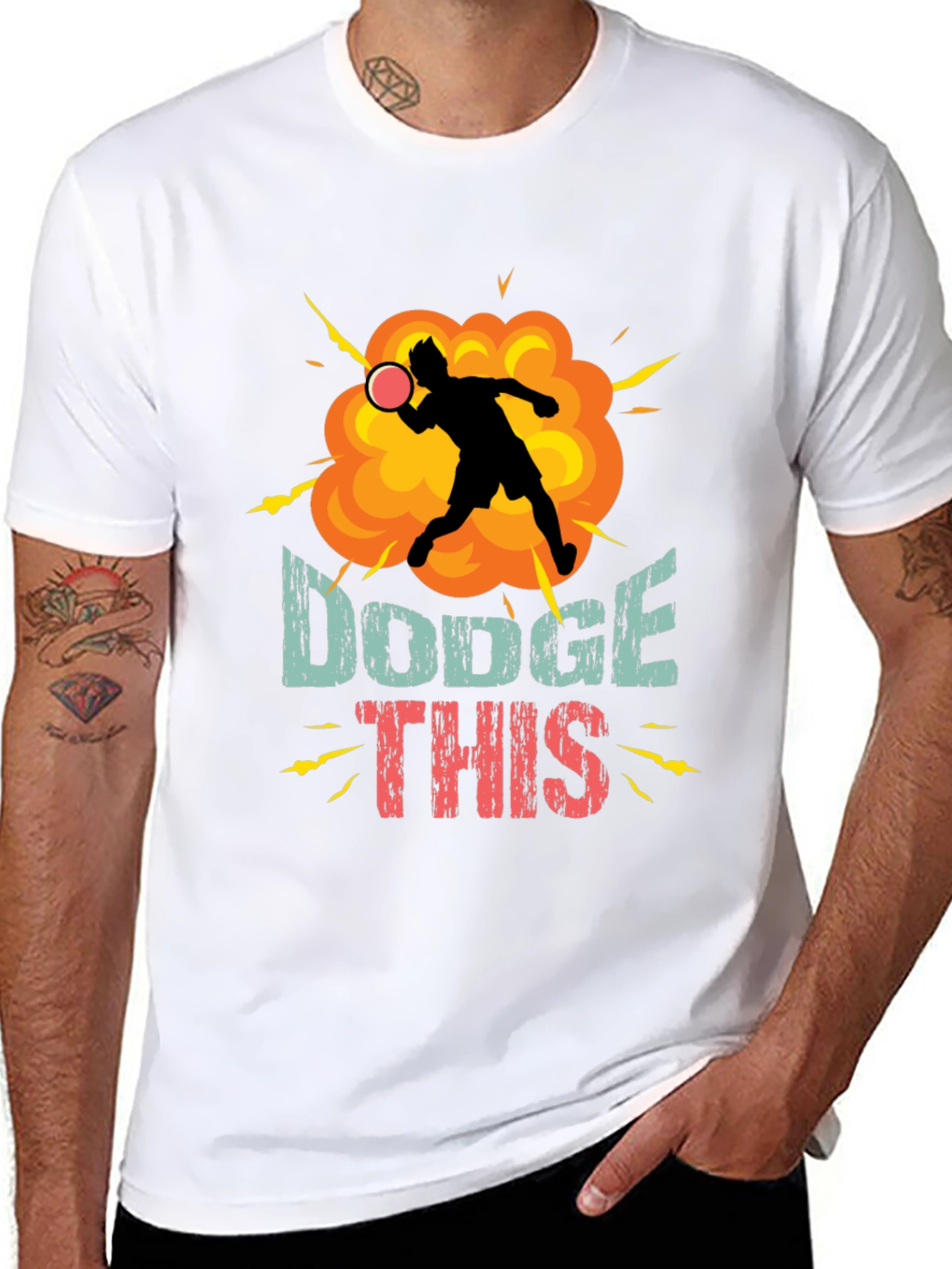 Black Dodge This T-Shirt - Funny Dodgeball Tee view 8