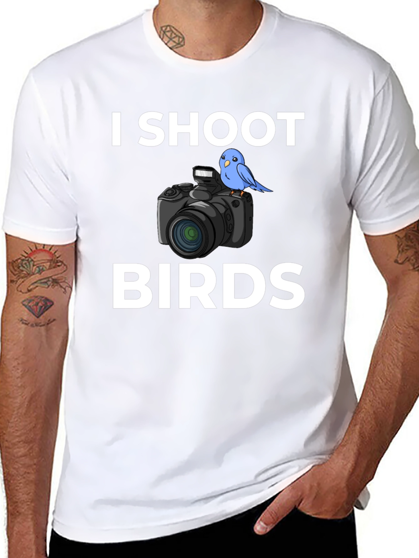 Black I Shoot Birds Graphic T-Shirt view 8