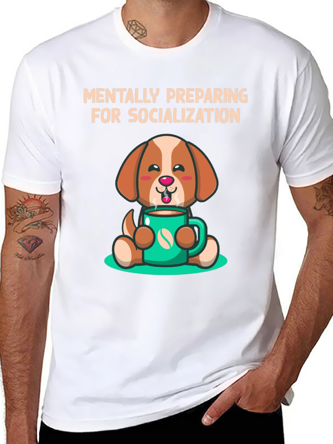 Black Mentally Preparing Dog T-Shirt view 8