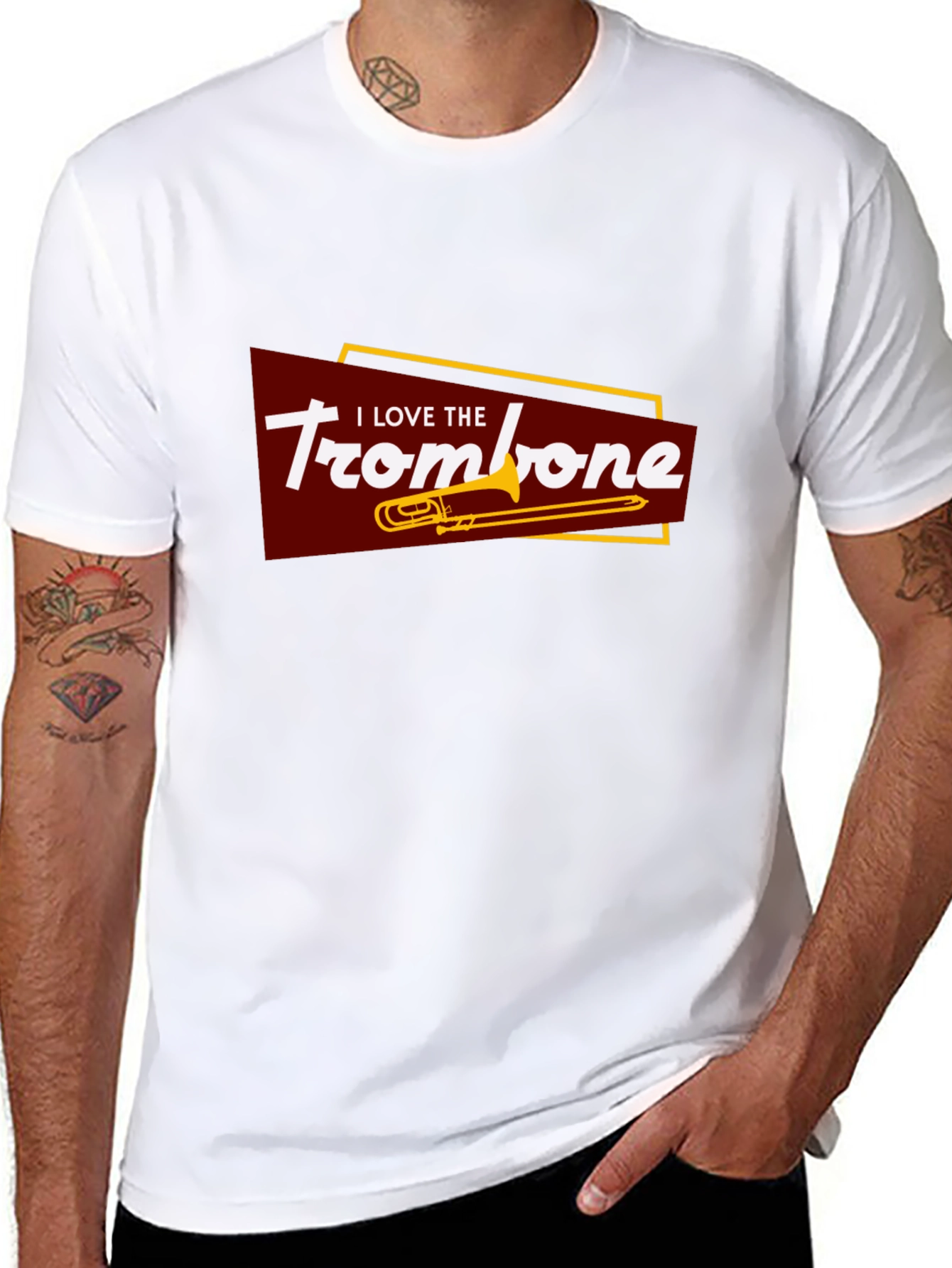 Black I Love The Trombone Black T-Shirt view 8