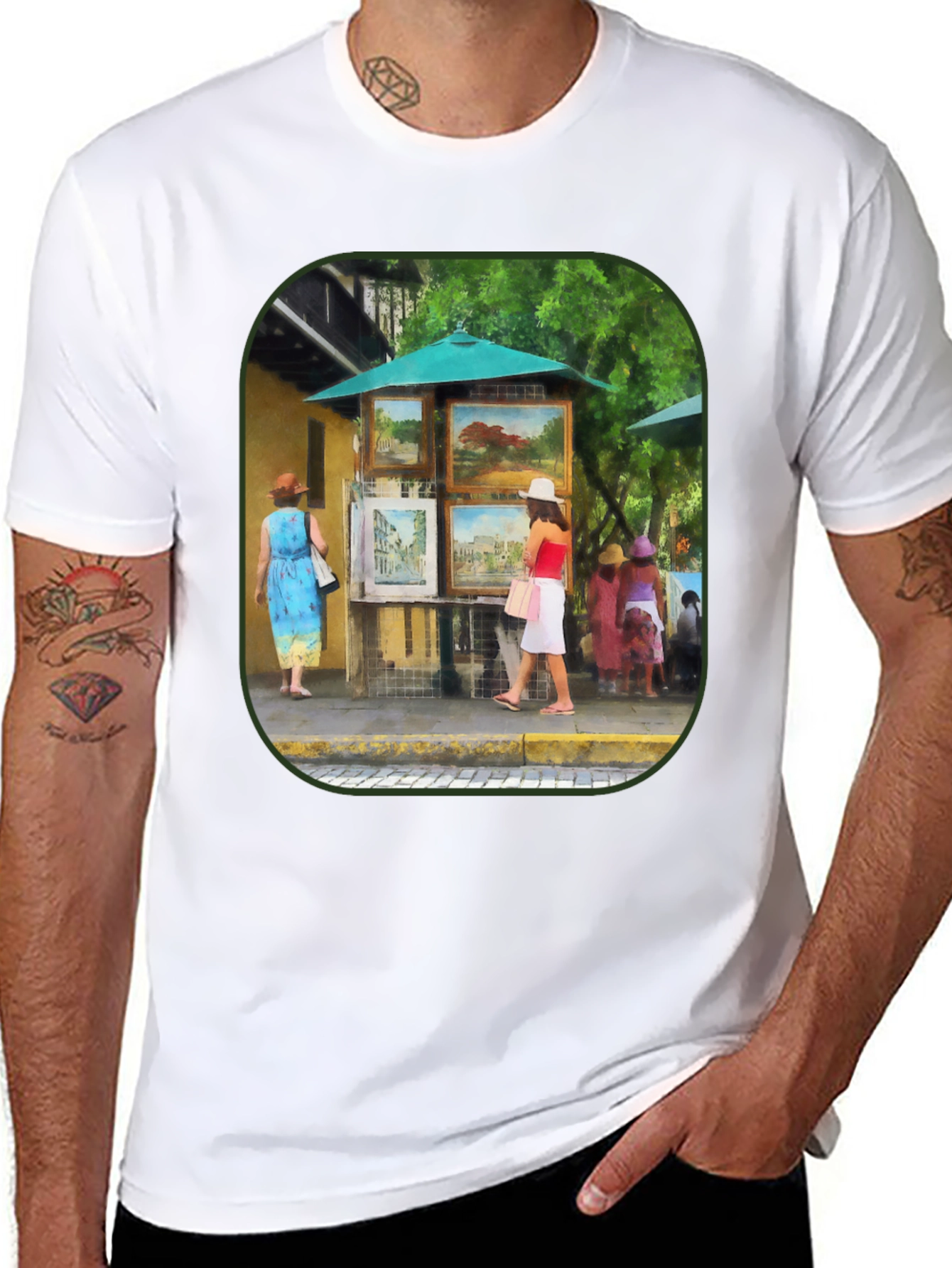 Black Art Gallery T-Shirt - Black, Unique Design view 8