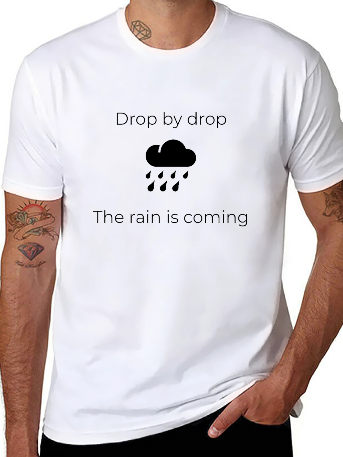 Black Rain Cloud Graphic T-Shirt - "Drop by Drop" view 8