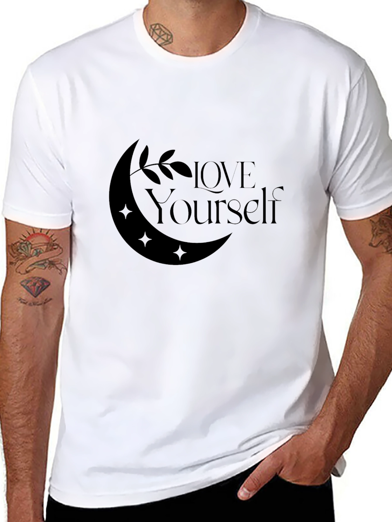 Black Love Yourself Black T-Shirt view 8