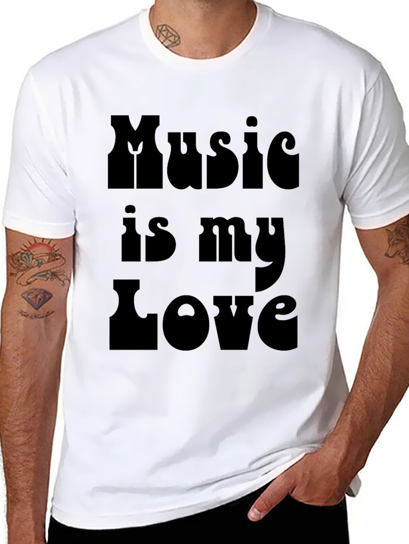 Black Music is My Love Black Graphic Tee view 8