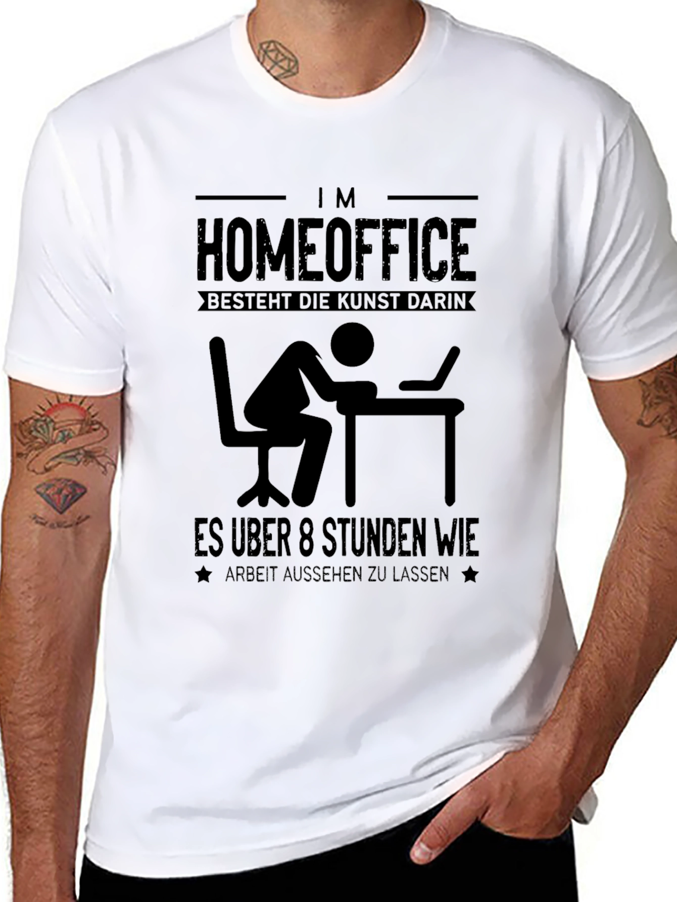 Black Funny Home Office T-Shirt - Work From Home Humor view 8