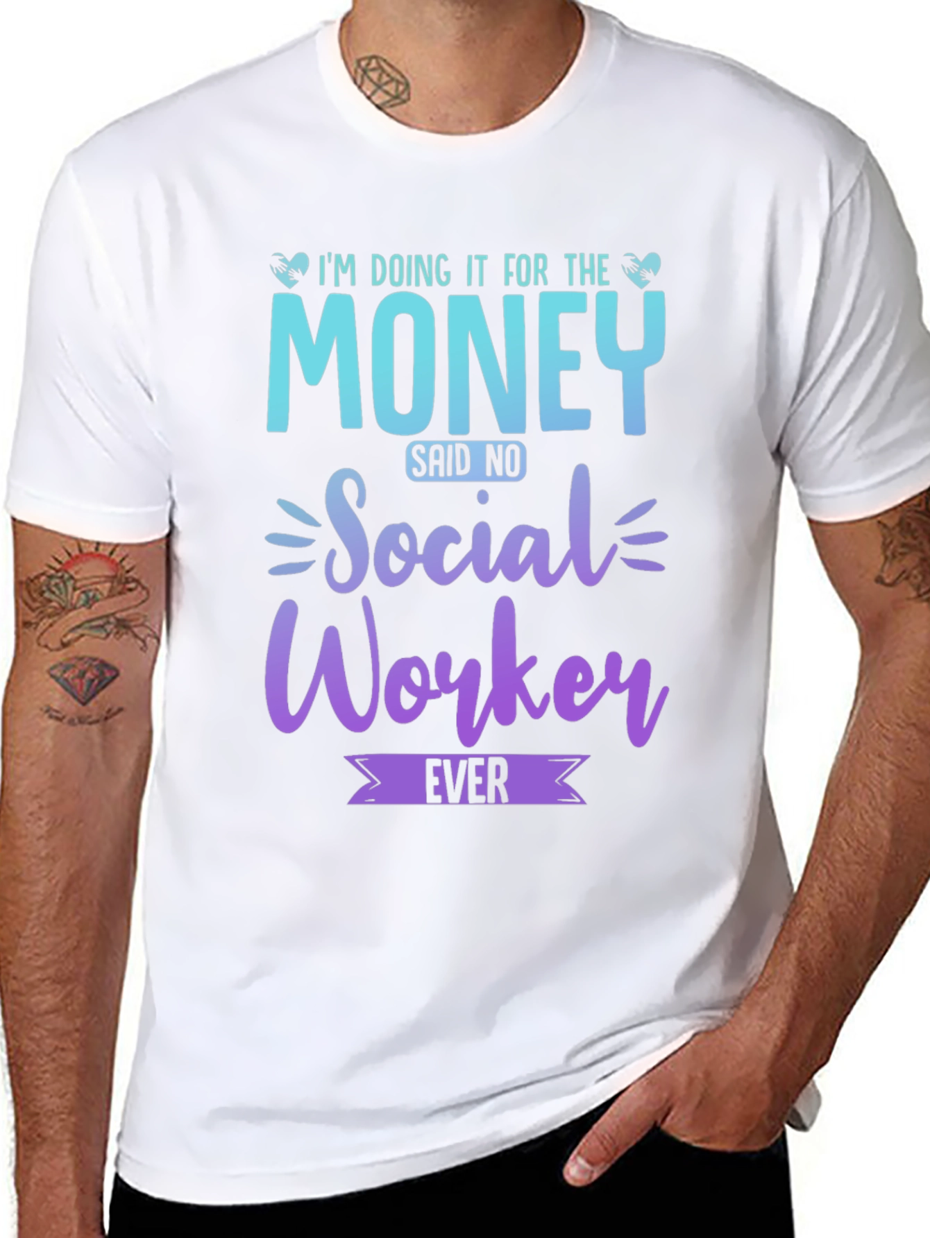 Black Social Worker T-Shirt - I'm Doing it for the Money! view 8