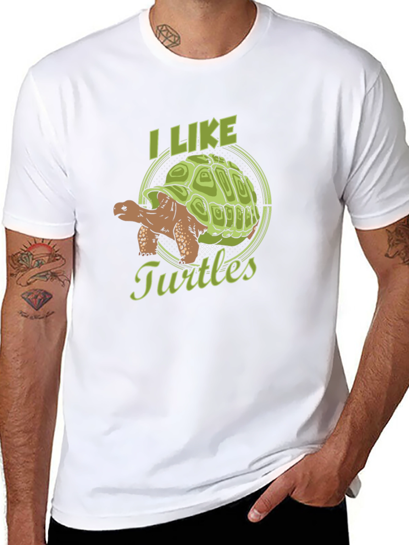 Black I Like Turtles Graphic T-Shirt view 8