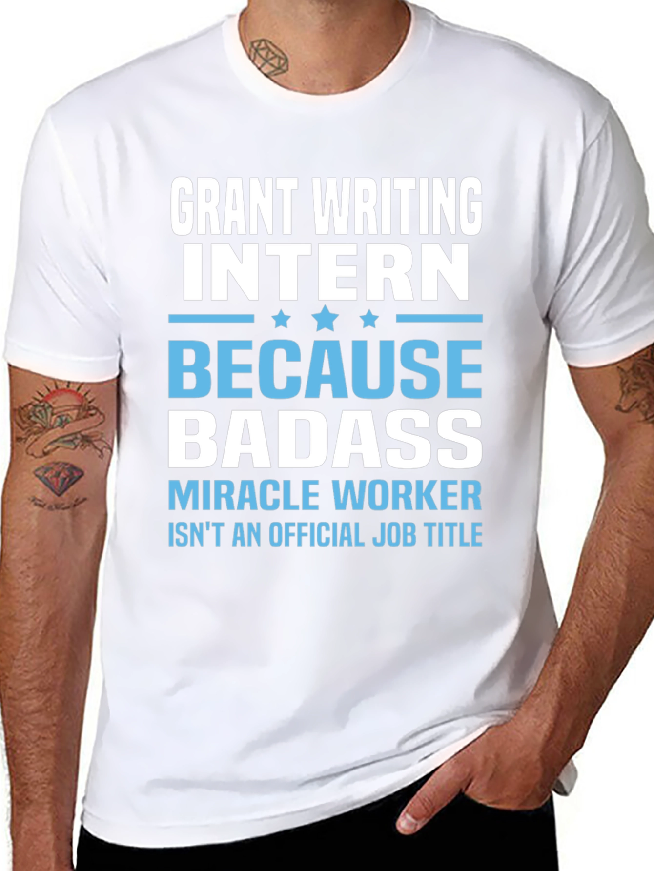 Black Grant Writing Intern Badass Black T-Shirt view 8
