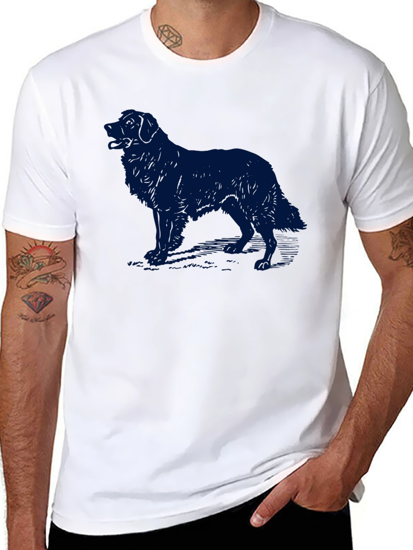 Black Dog Silhouette Graphic Tee - Black view 8