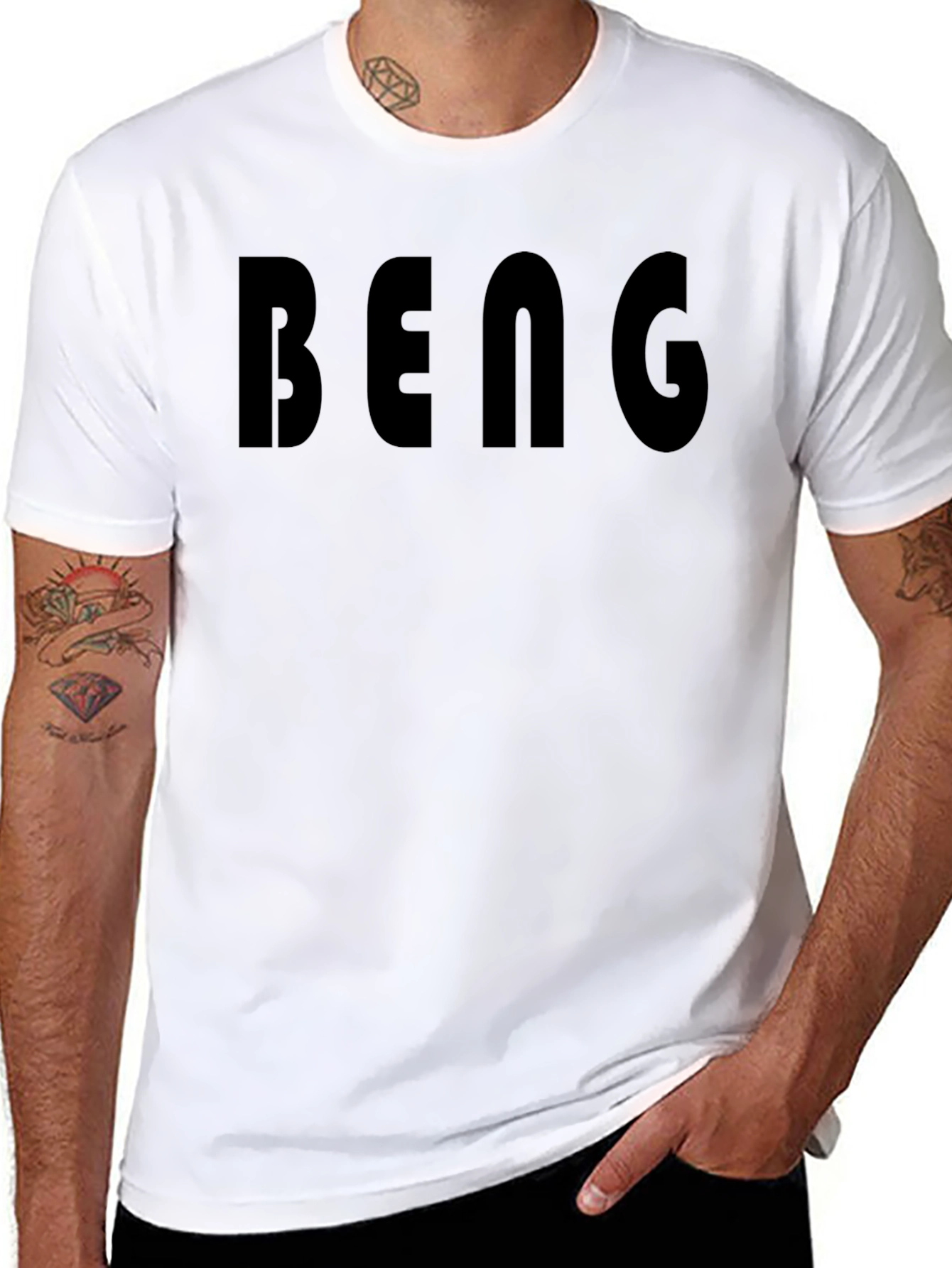 Black Bold 'BENG' Black Graphic Tee - Men's Casual Short Sleeve view 8