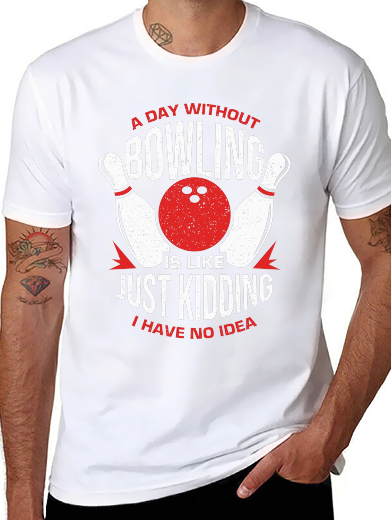 Black Funny Bowling T-Shirt: A Day Without Bowling view 8