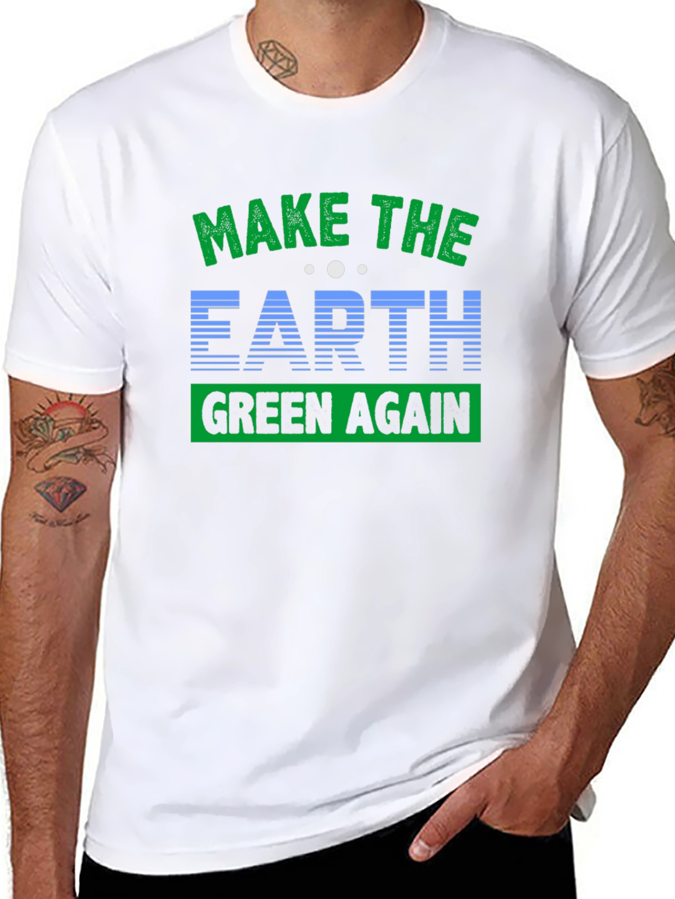 Black Eco-Friendly 'Make Earth Green Again' Graphic T-Shirt view 8