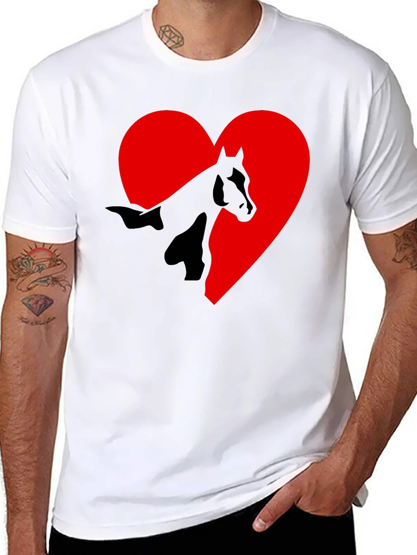 Black Horse Heart Graphic T-Shirt - Black Tee view 8