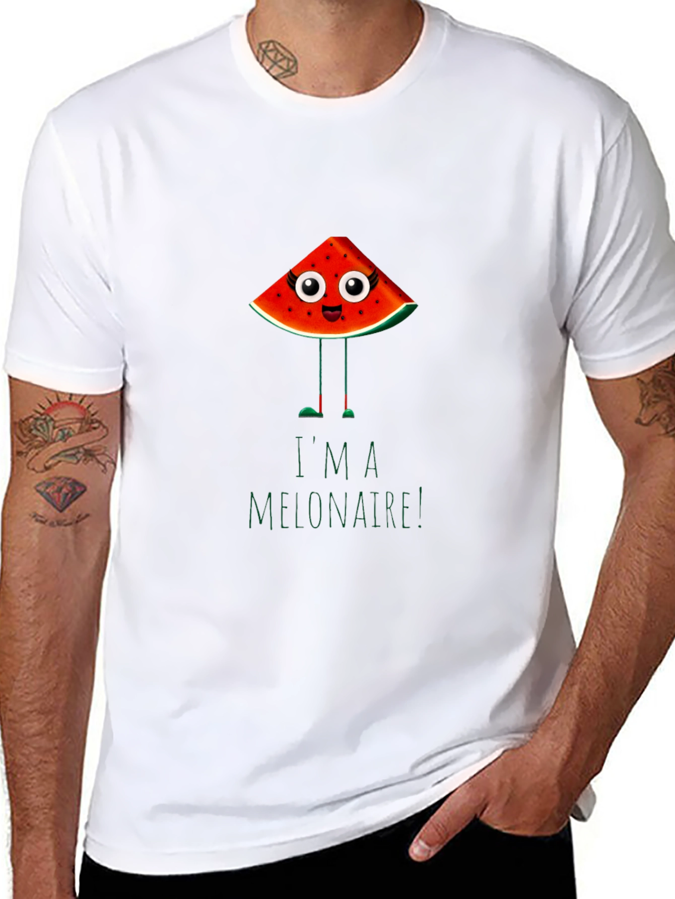 Black Funny Melonaire Graphic T-Shirt view 8