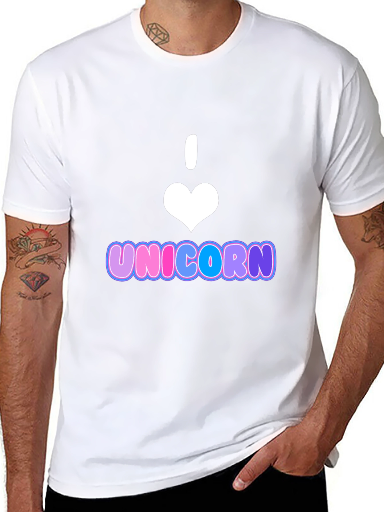 Black I Heart Unicorn T-Shirt - Black Cotton Blend view 8