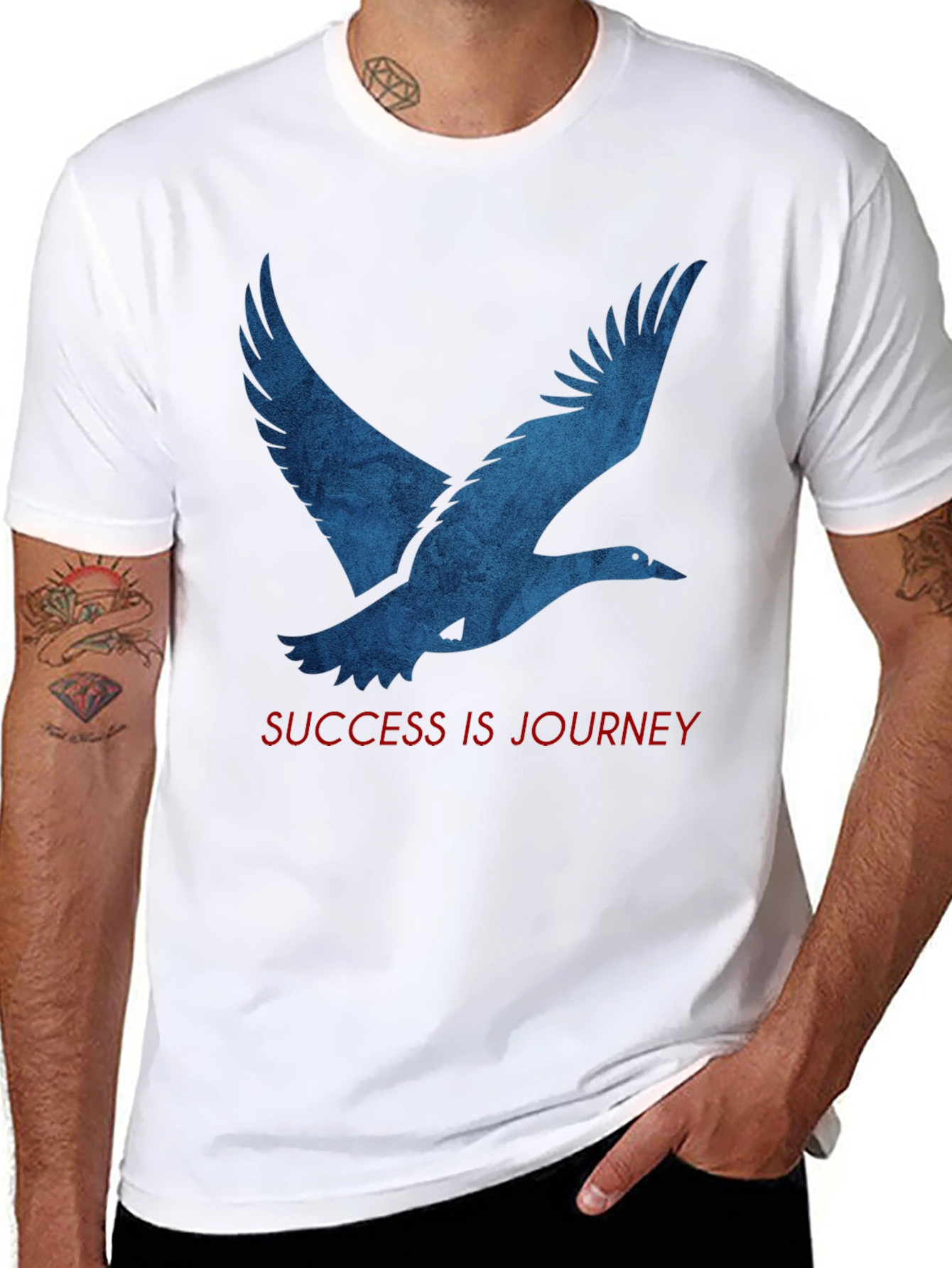 Black Success Journey Bird Graphic T-Shirt - Black view 8