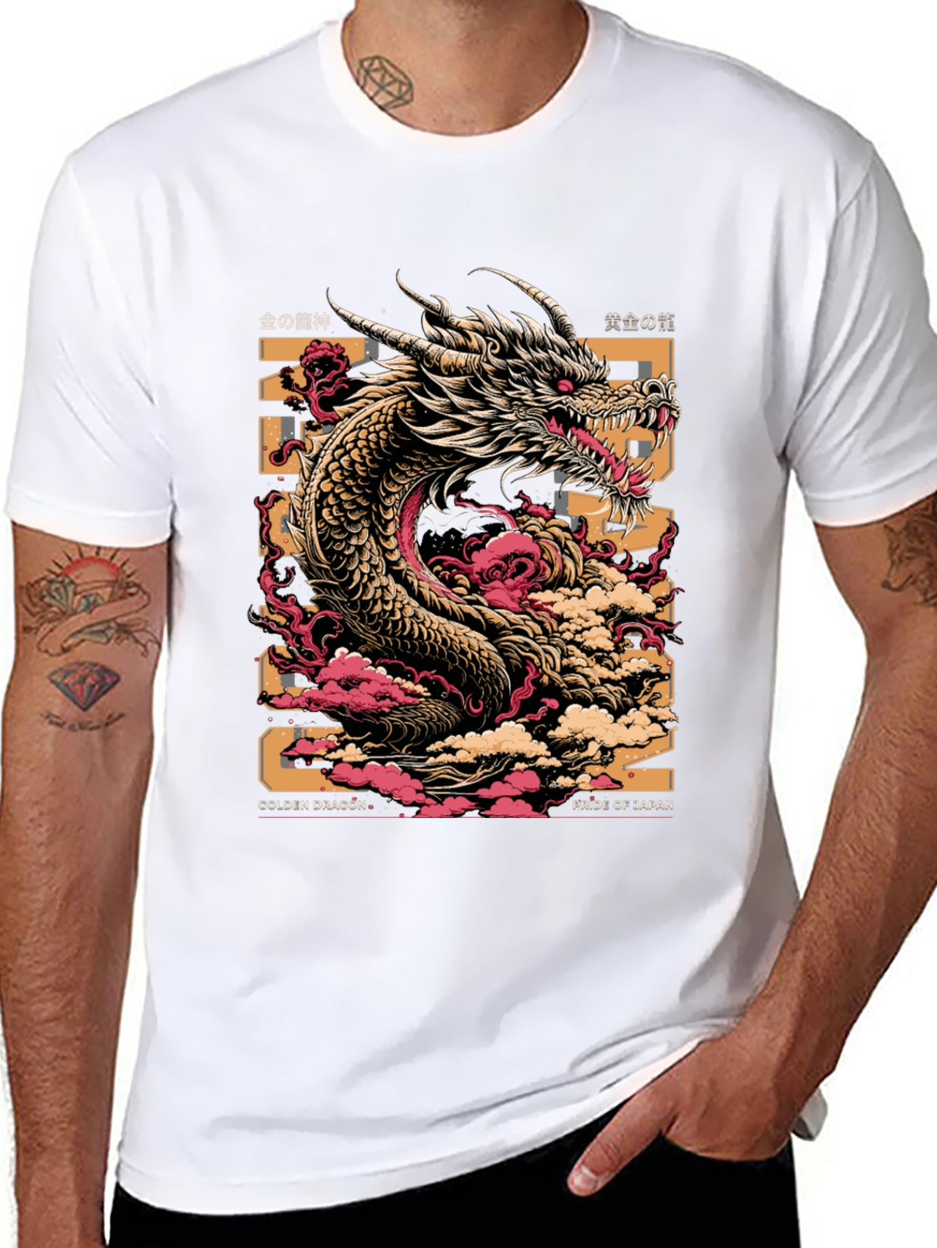 Black Golden Dragon Graphic Tee - Pride of Japan view 8