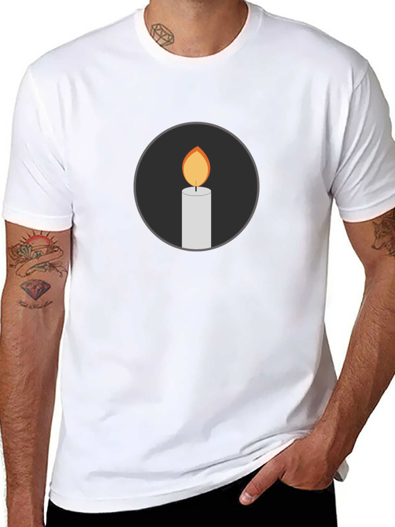 Black Candle Graphic Black T-Shirt view 8