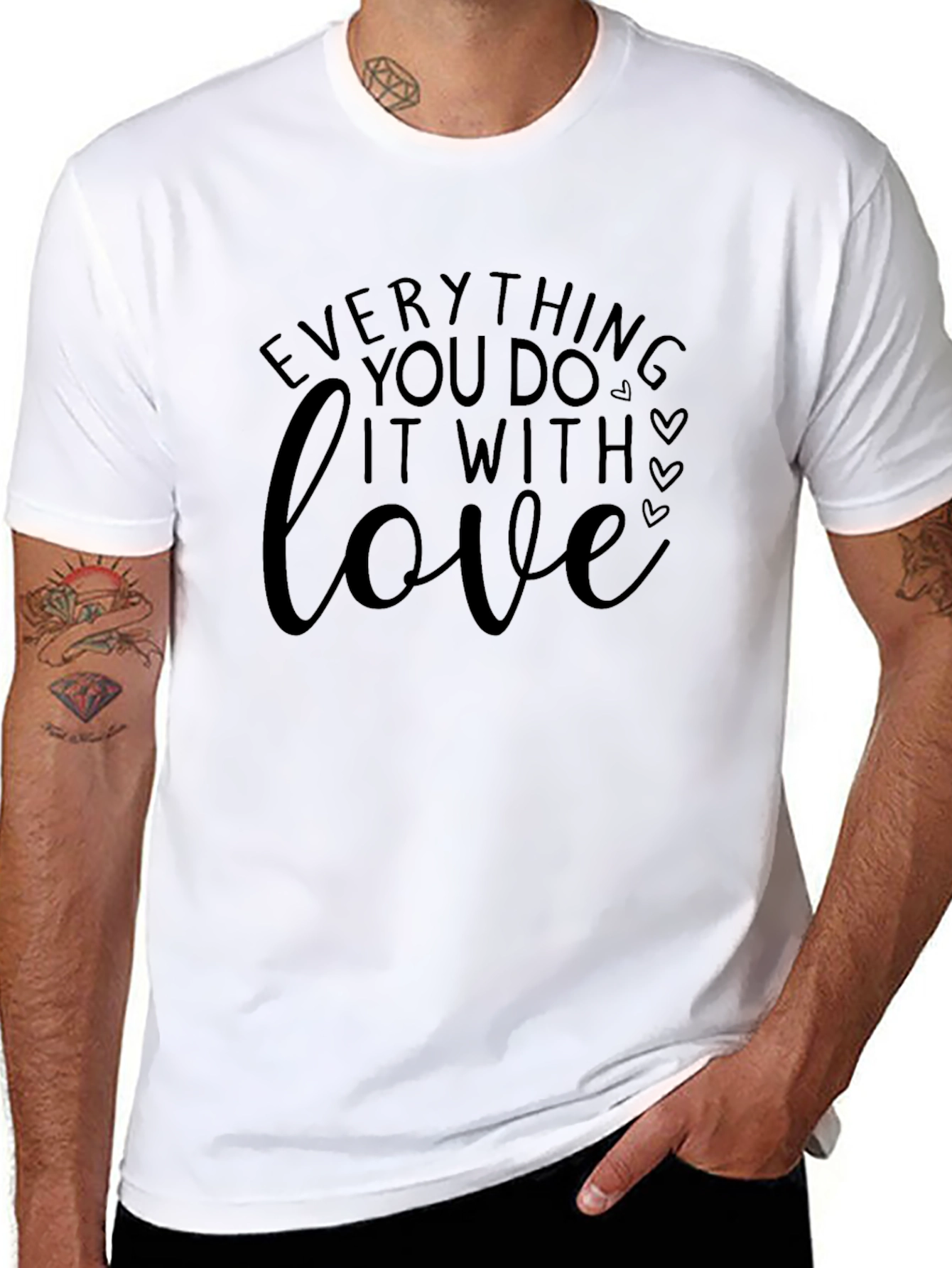 Black Everything You Do It With Love Black T-Shirt view 8