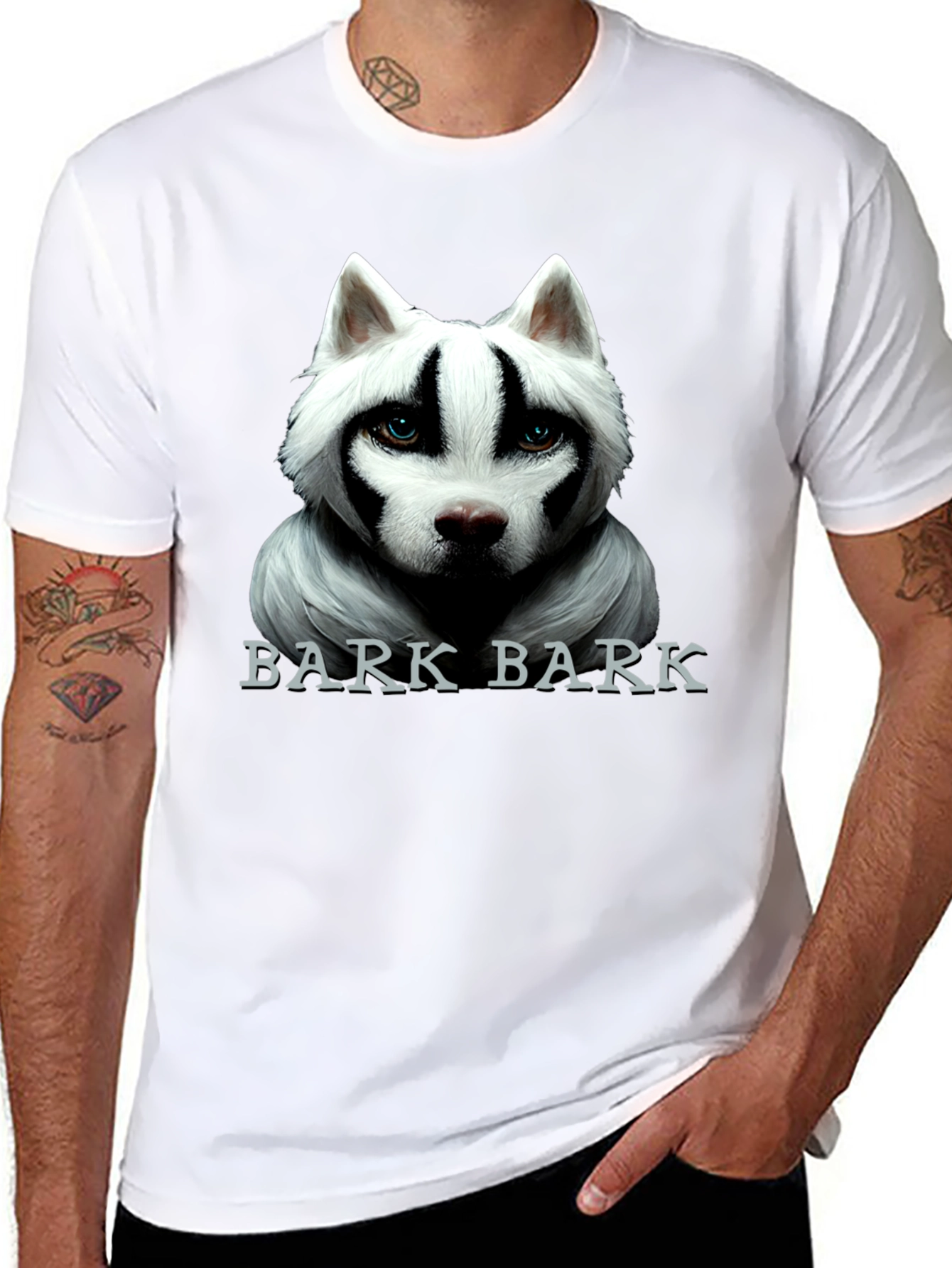 Black Bark Bark Dog Graphic Tee - Men's Black T-Shirt view 8