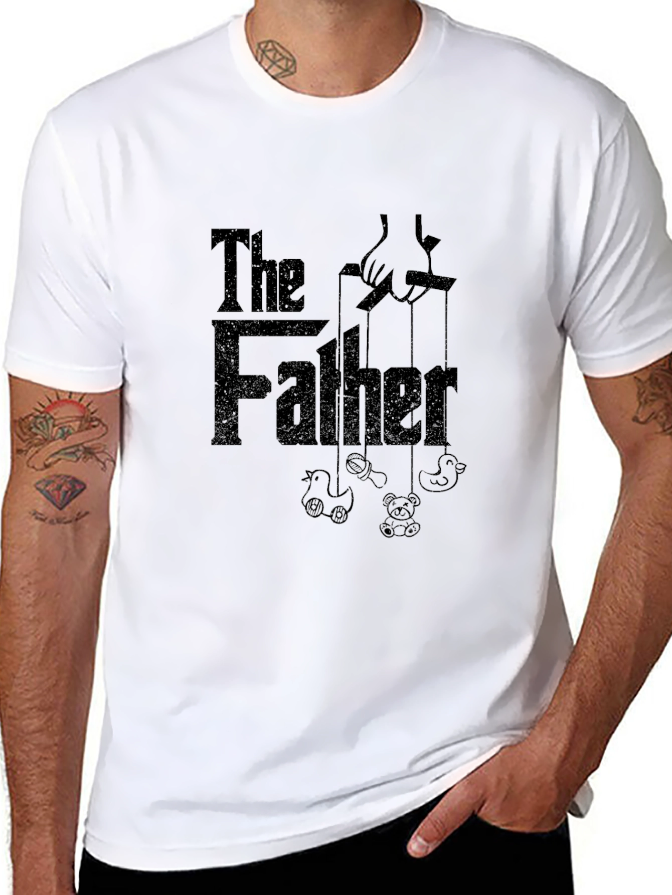 Black The Father T-Shirt - Dark Humor Dad Tee view 8