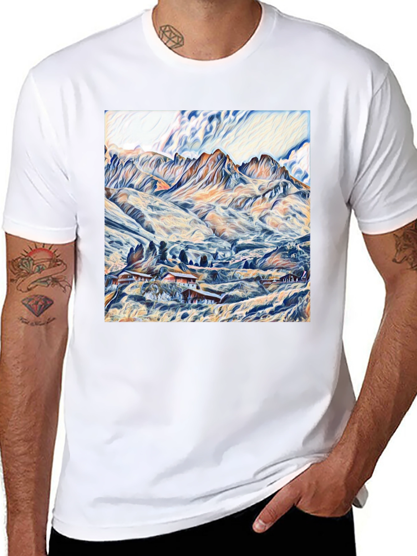 Black Mountain Vista Graphic Tee - Artistic Design view 8