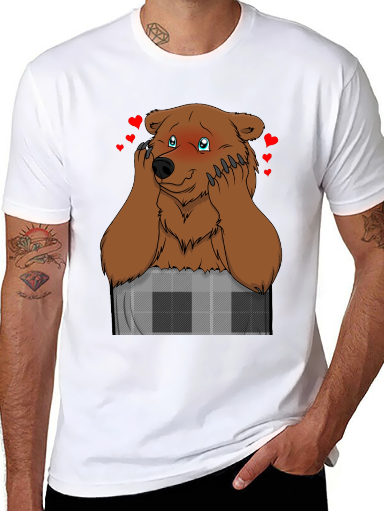 Black Lovestruck Bear Graphic T-Shirt view 8