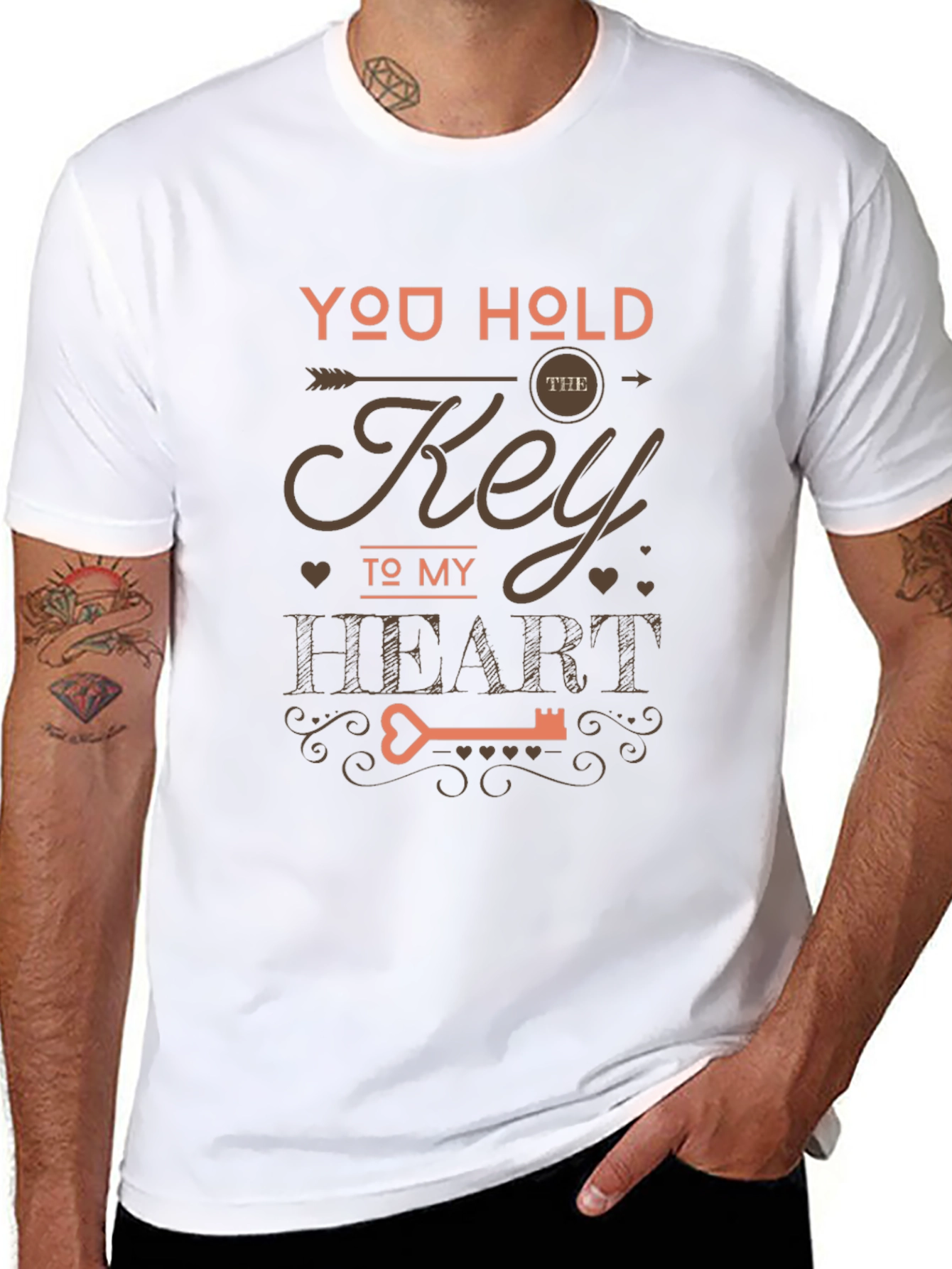 Black You Hold the Key to My Heart T-Shirt view 8