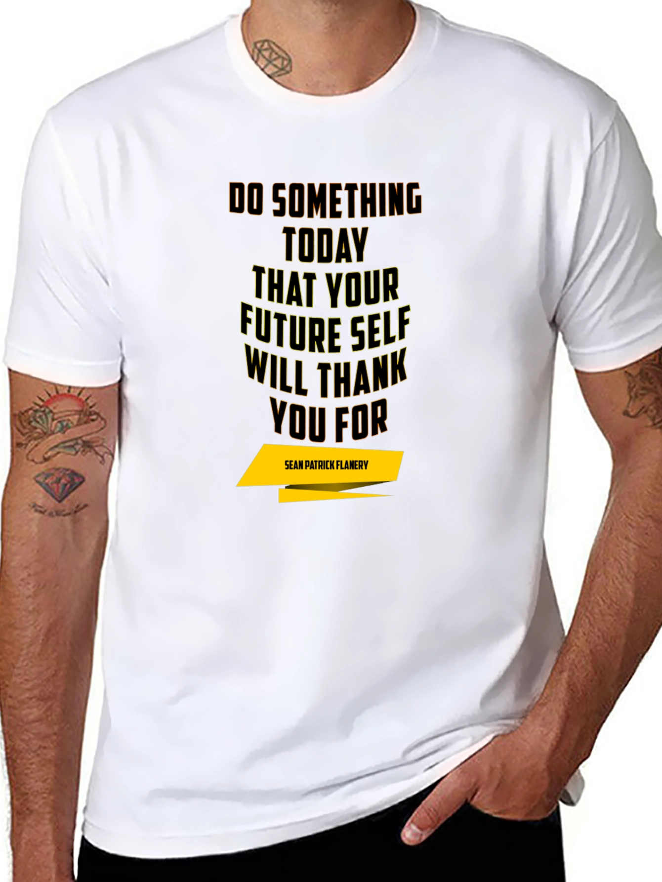 Black Inspirational T-Shirt - 'Do Something Today' Black Tee view 8