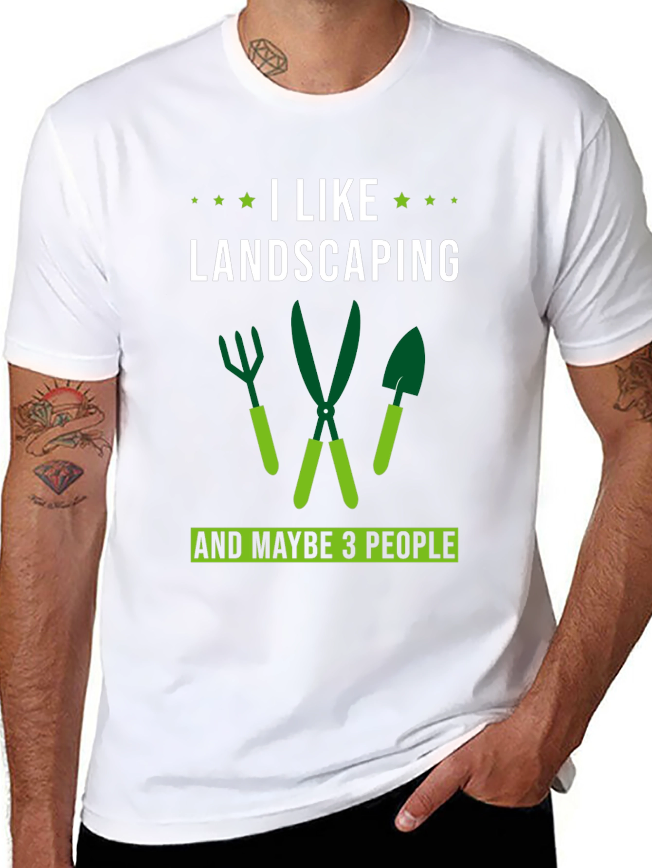Black I Like Landscaping T-Shirt - Gardening Tee view 8