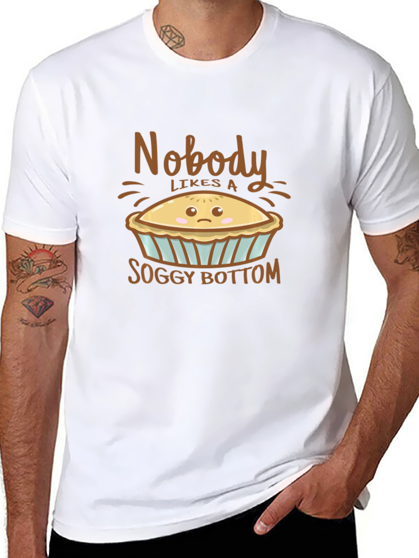 Black Nobody Likes A Soggy Bottom T-Shirt view 8