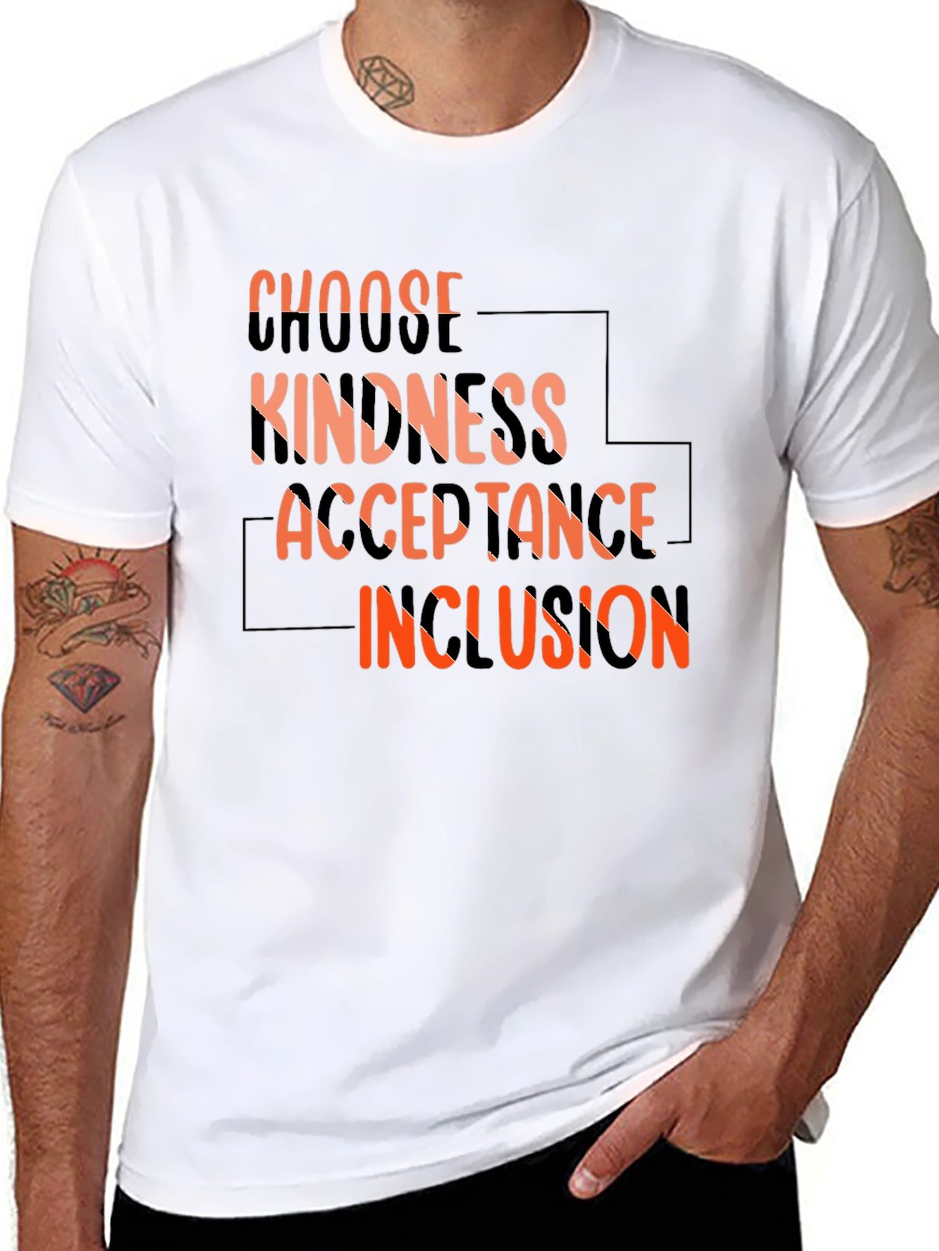 Black Choose Kindness, Acceptance, Inclusion T-Shirt view 8