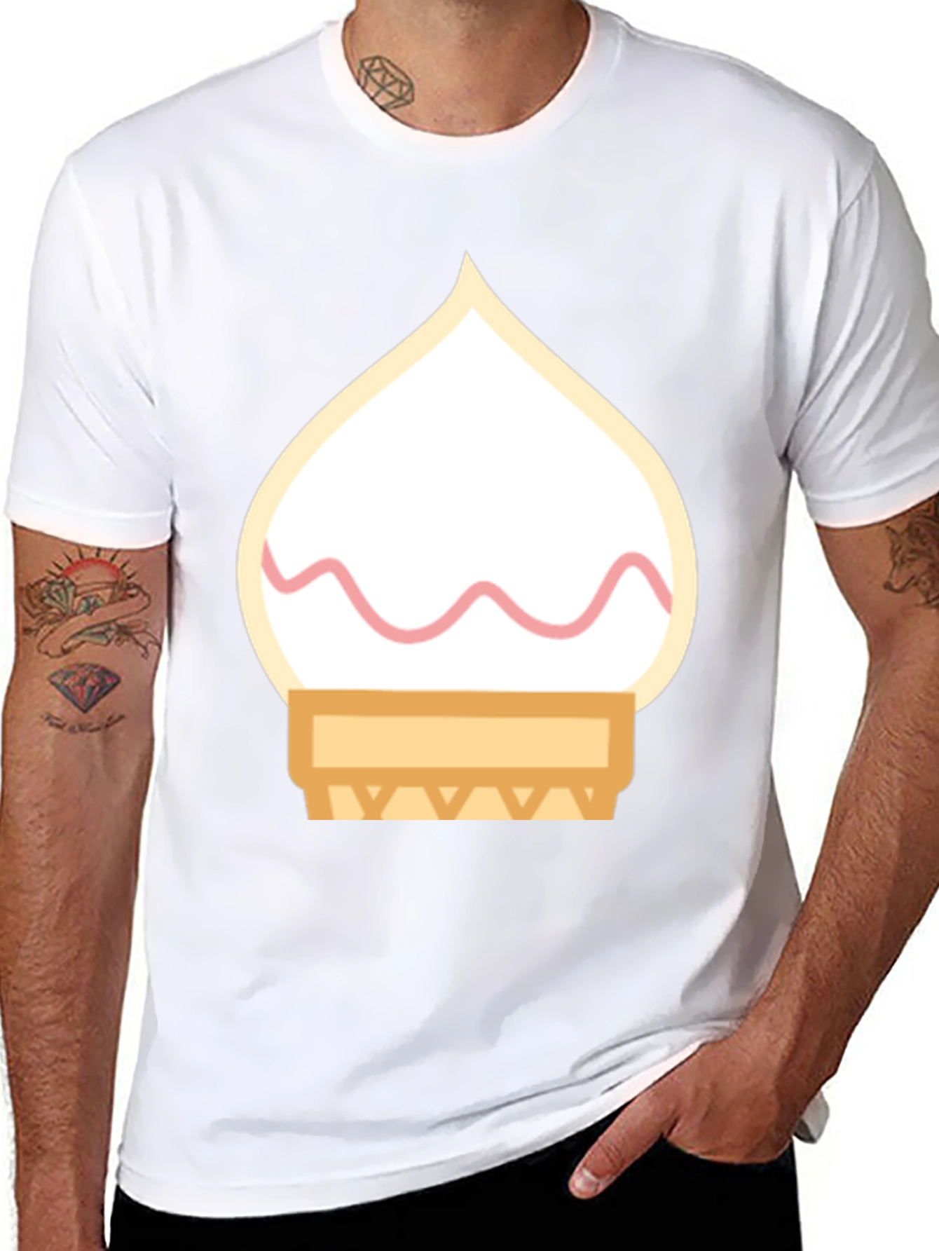 Black Ice Cream Cone Graphic Tee - Black Cotton T-Shirt view 8
