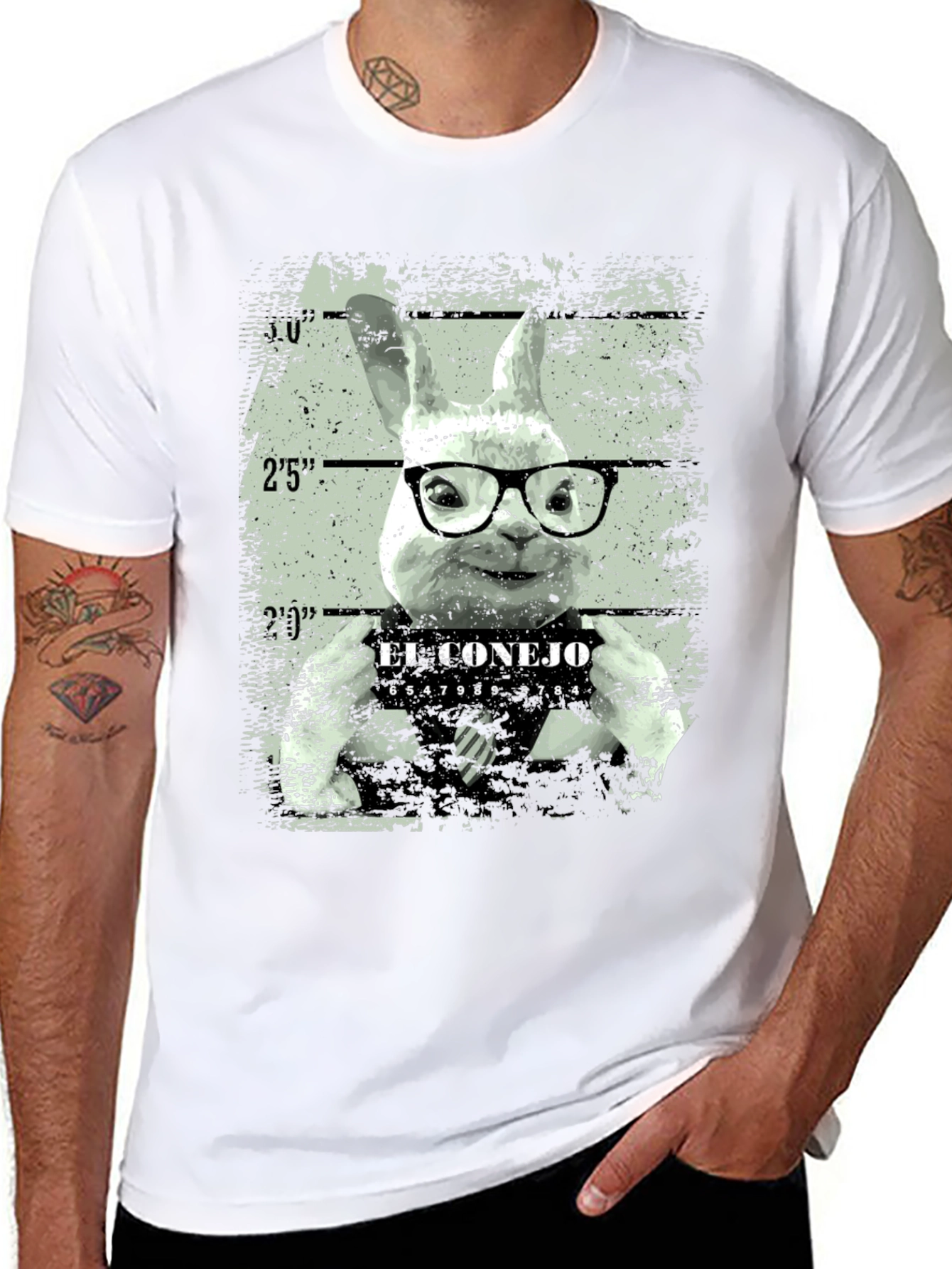 Black El Conejo Mugshot Graphic Tee view 8