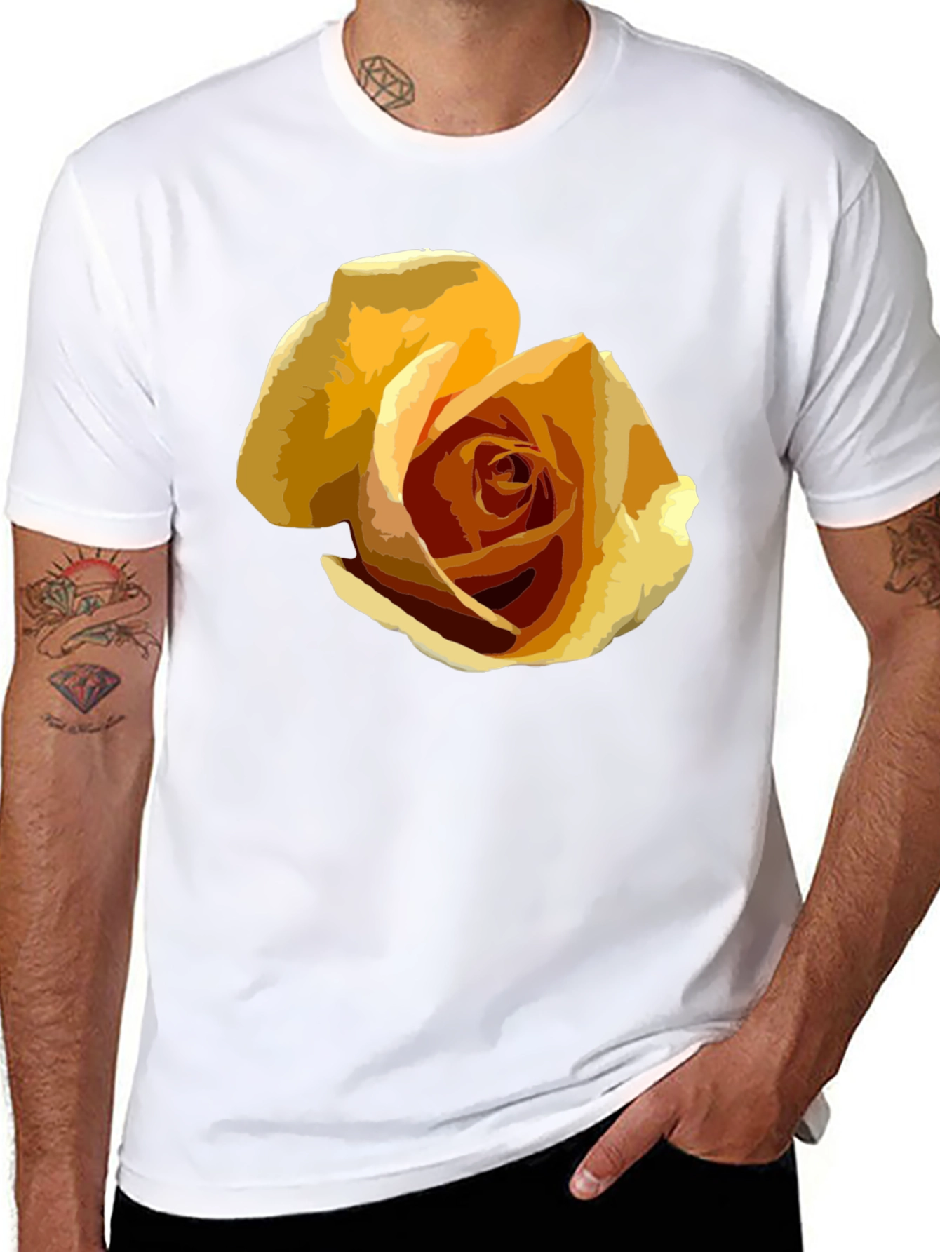 Black Rose Graphic T-Shirt - Modern Artistic Tee view 8